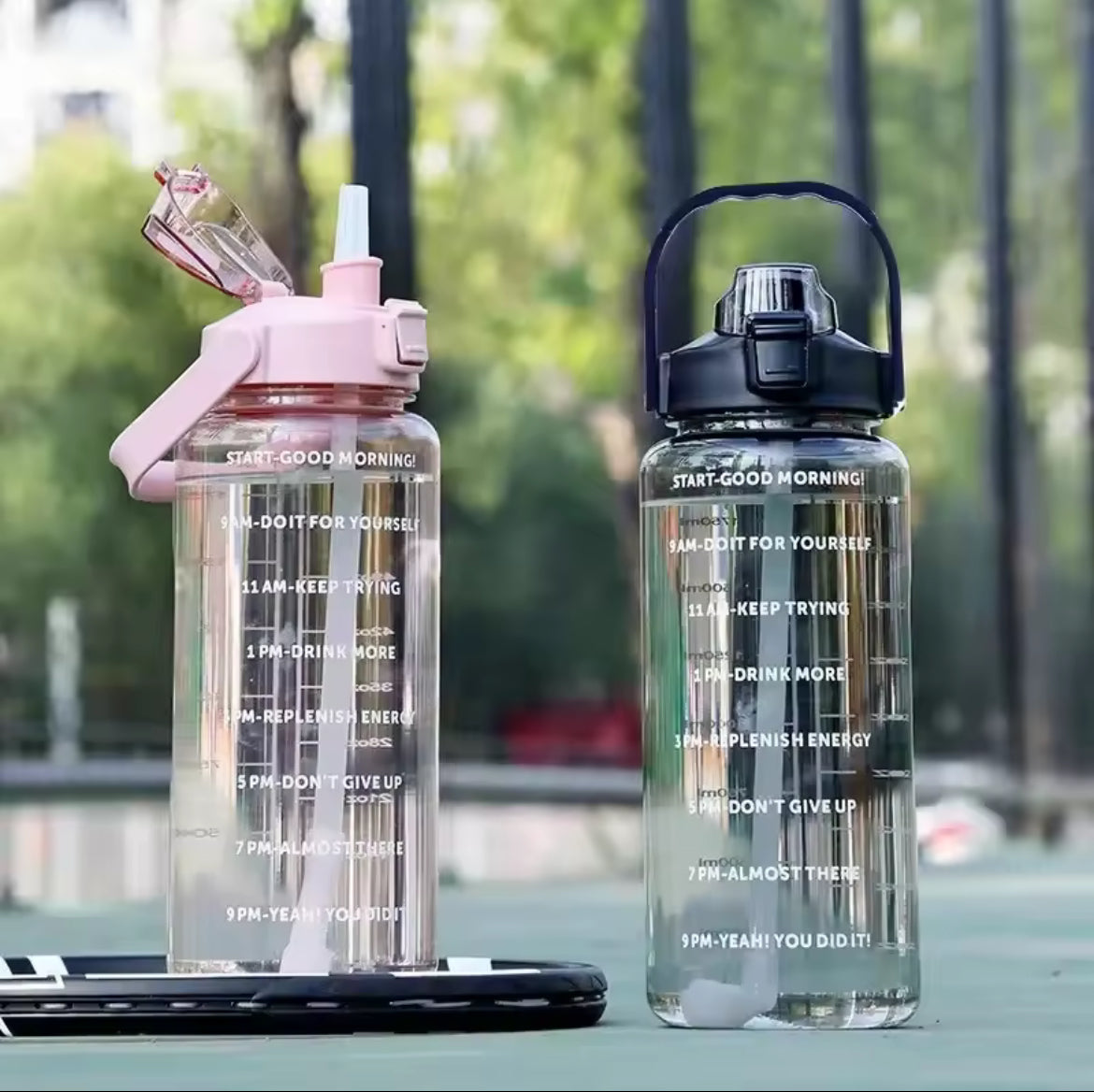 Borraccia Motivazionale 2L con Cannuccia | Antiperdita e BPA Free