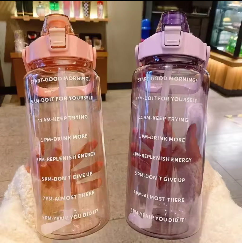Borraccia Motivazionale 2L con Cannuccia | Antiperdita e BPA Free