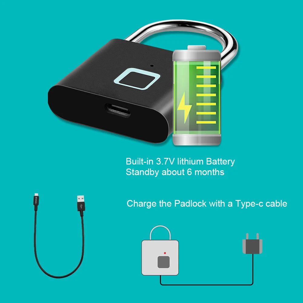 SecureTouch™ – Lucchetto Smart con Impronta Digitale