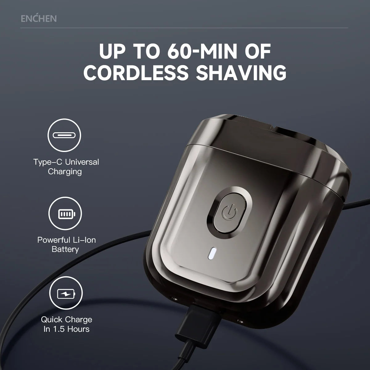 ENCHEN Mini 6 Rasoio Elettrico Portatile USB-C Impermeabile – Ricaricabile da Viaggio