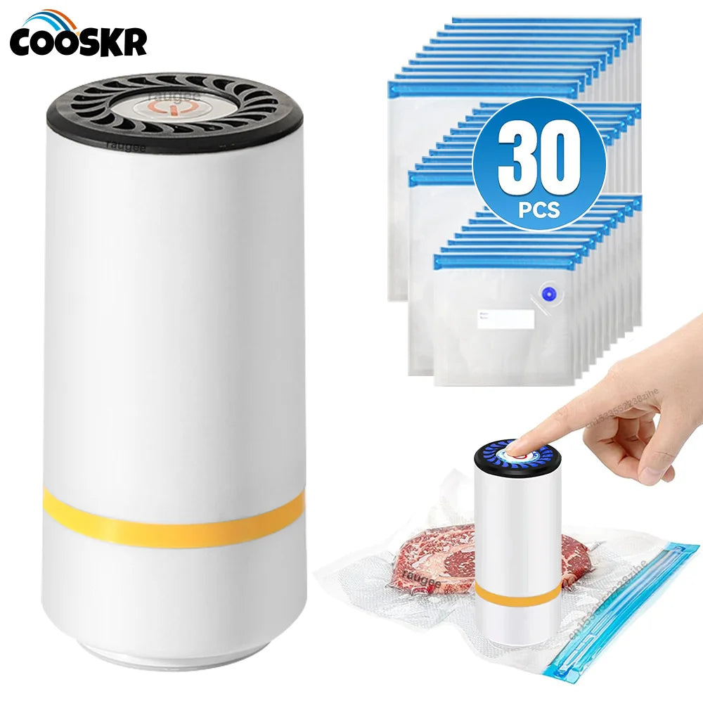 Mini Sottovuoto Elettrico Ricaricabile con Sacchetti Riutilizzabili