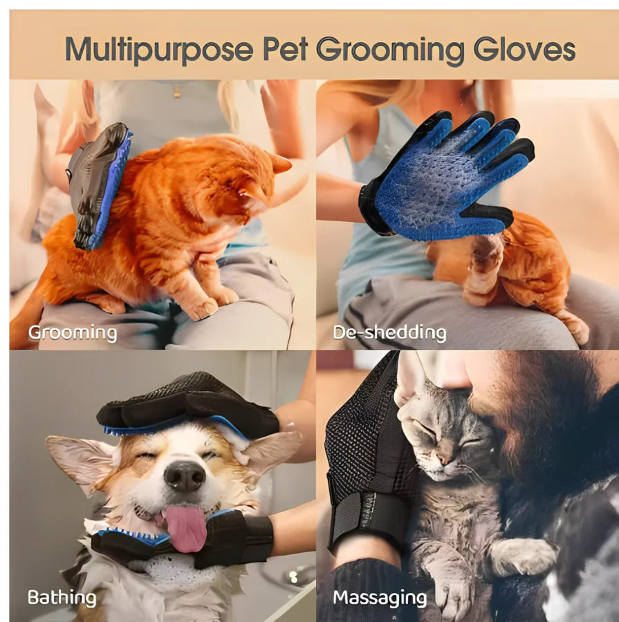 Guanto Spazzola Leva-Peli per Cani e Gatti