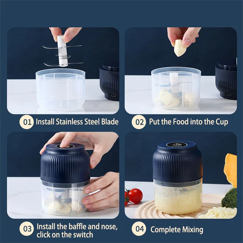Mini Tritatutto Elettrico USB Ricaricabile 250 ml