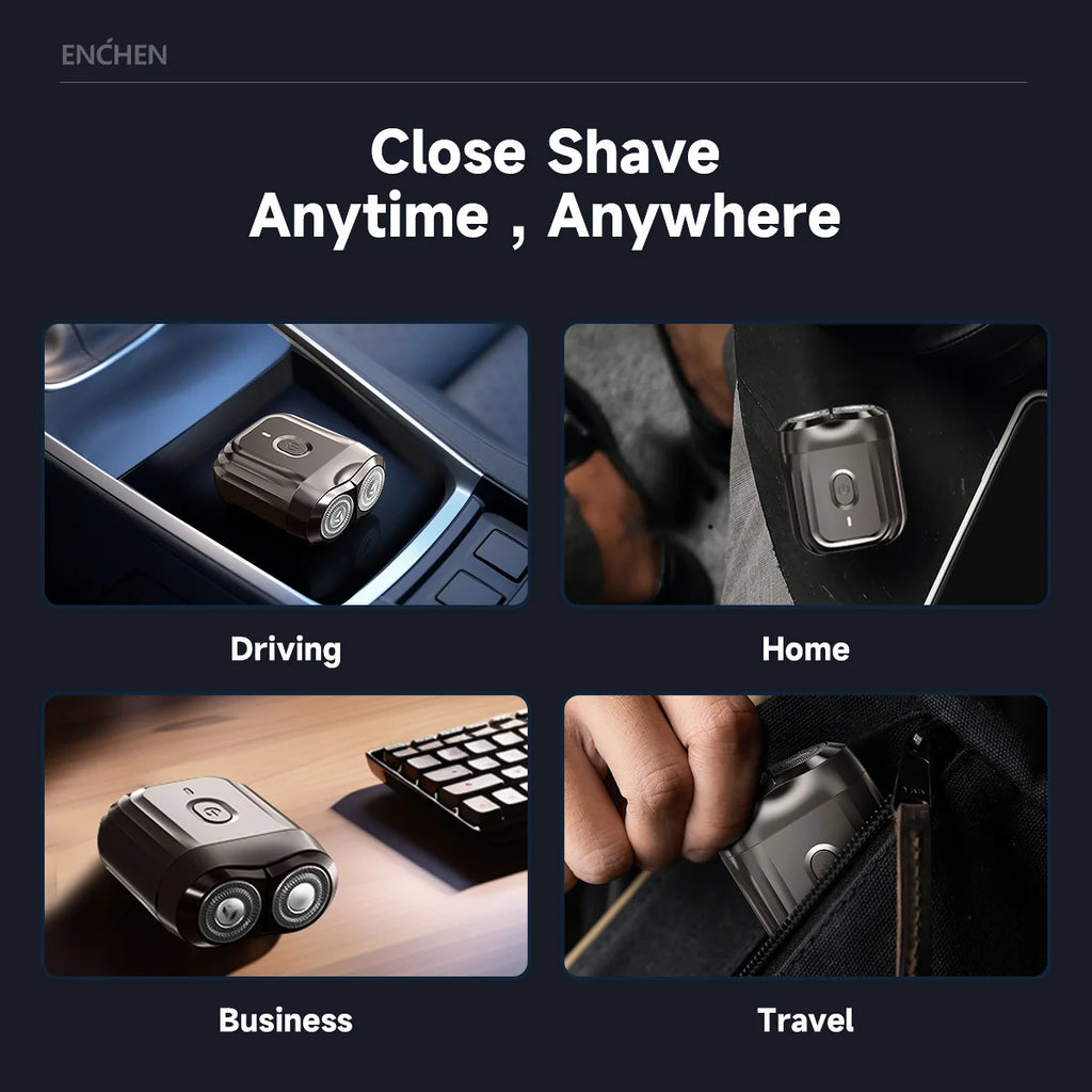 ENCHEN Mini 6 Rasoio Elettrico Portatile USB-C Impermeabile – Ricaricabile da Viaggio