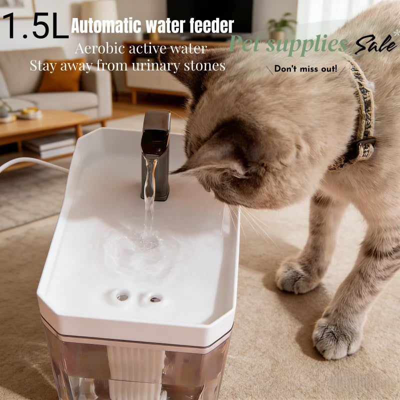 Fontanella Automatica 1,5L per Cani e Gatti con Filtro USB