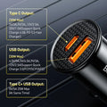 Caricatore Auto USB-C Baseus 30W – Ricarica Rapida PD e QC, Compatibile con iPhone, Samsung e Android