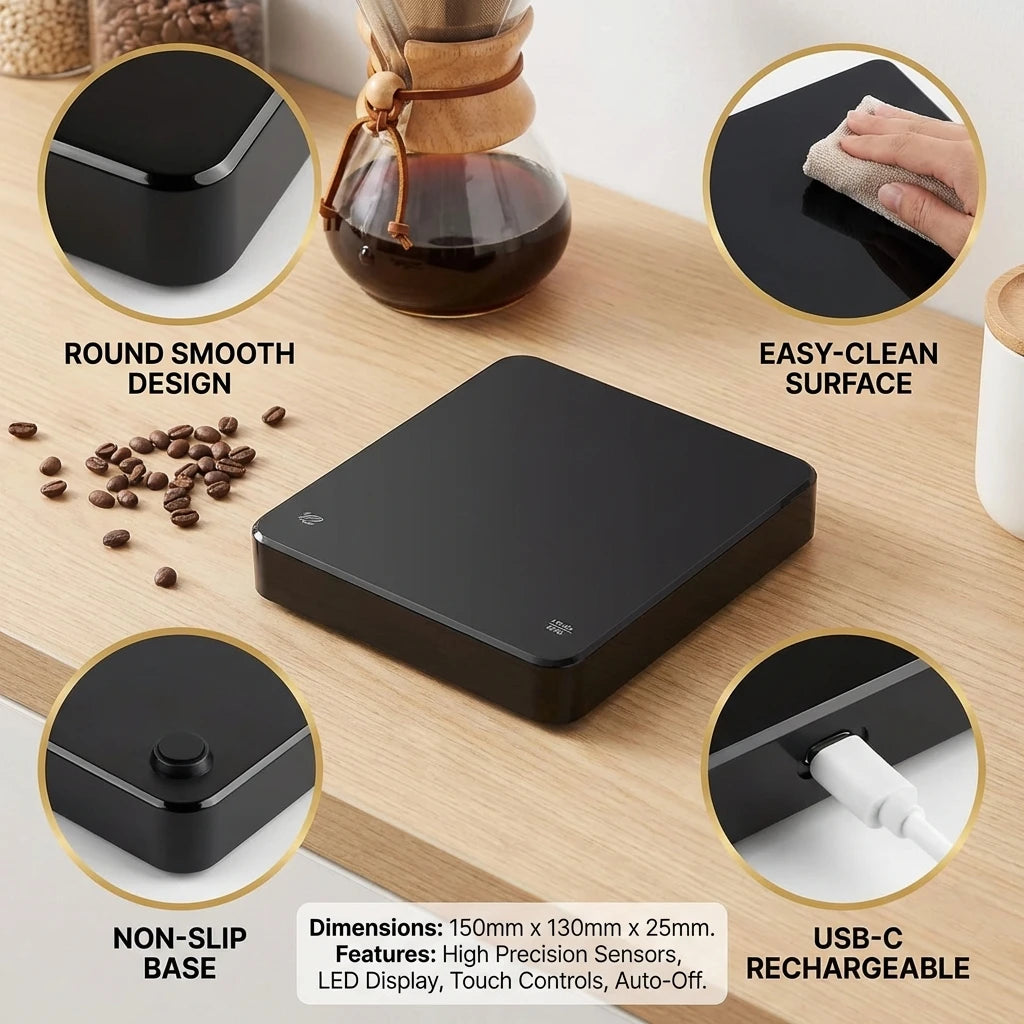 Bilancia Digitale da Cucina USB Ricaricabile con Timer
